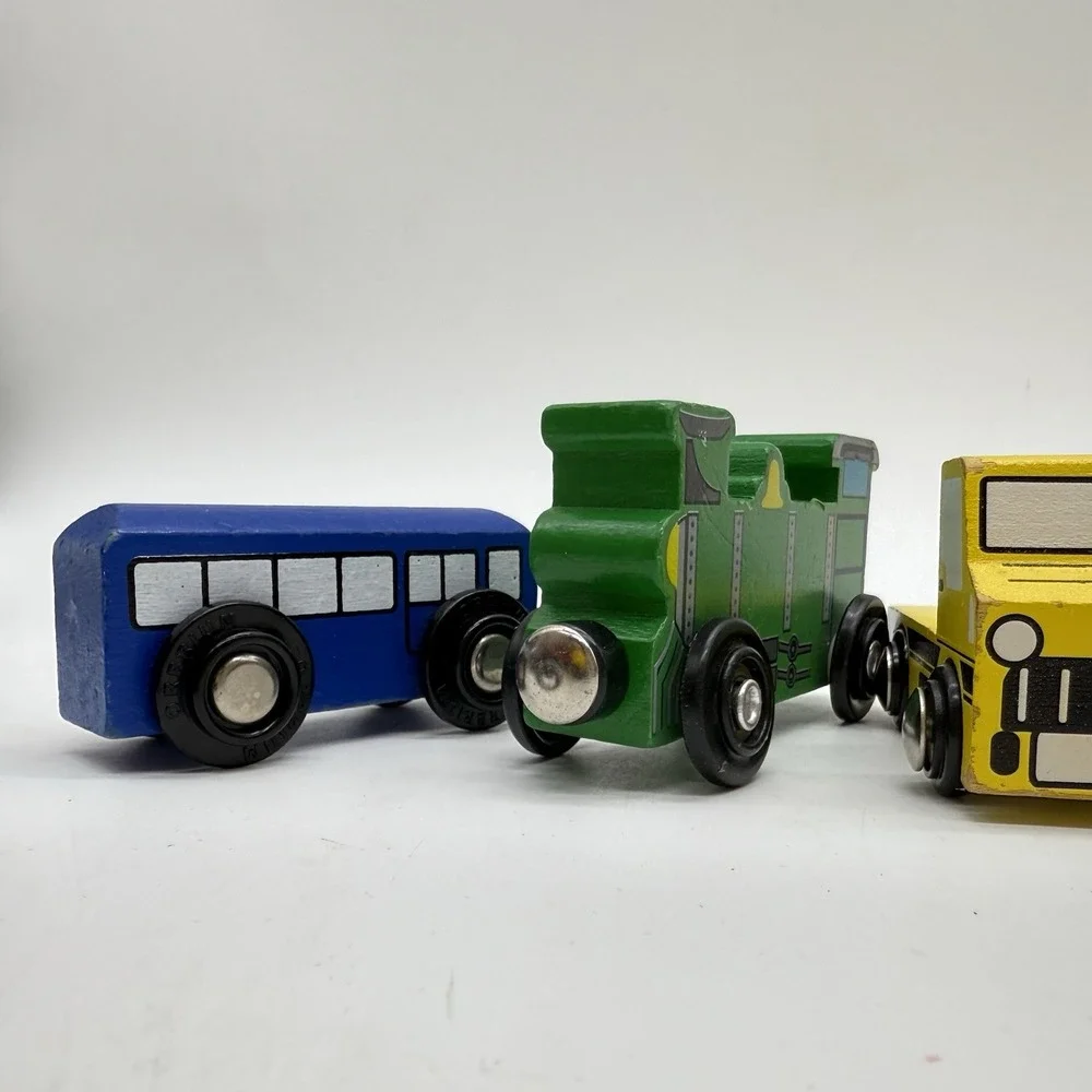 Mixed Lot Of‎ Wooden Cars Some Magnetic And Mixed Brands Lot Taxi